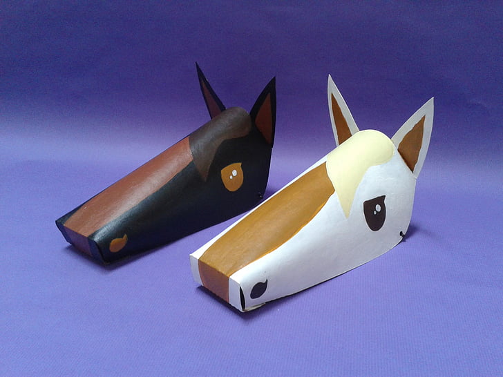 mask, horse, paper