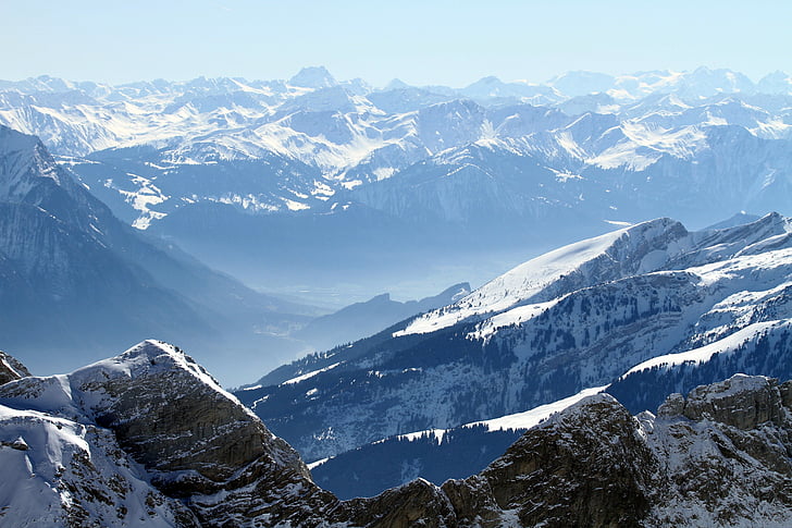 bjerge, topmødet, Steinig, imponerende, om indførelse af, postkartenmotiv, Mountain topmøde