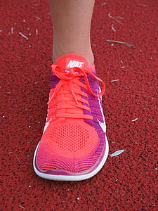 picior, pantofi de alergare, pantof sport, cursa, jog, sport, roz