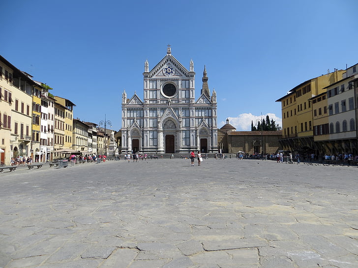 church, florence, holy cross, italy, architecture, tuscany, travel