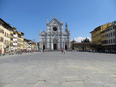 church, florence, holy cross, italy, architecture, tuscany, travel
