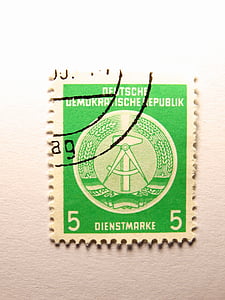 timbre, DDR, grisé, Publier, timbre-poste