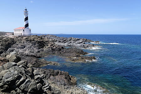 sida, Lighthouse, Menorca, Kap favaritx, Spanien, Balearerna, Medelhavet