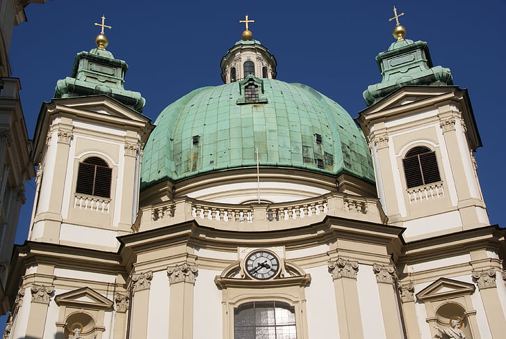 peterskirche, Viedeň, dome, kostol, barokový, Katolícka, mesto