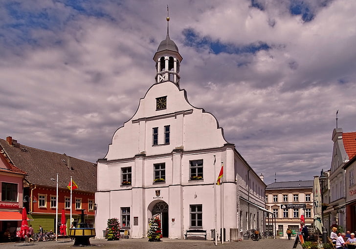 Usedom, Wolgast, pazar yeri, eski Belediye Binası
