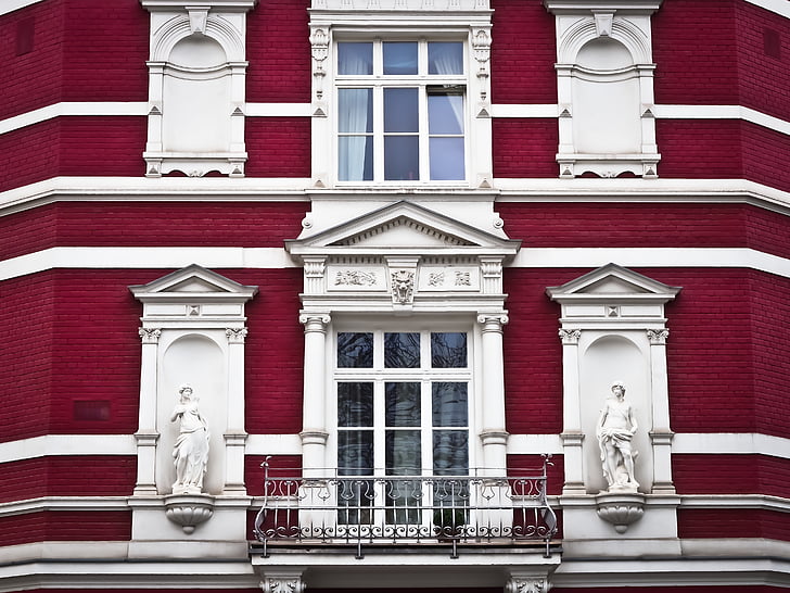 façade, vieux, bâtiment, fenêtre de, architecture, sculpture, décoré