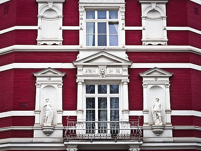 façade, vieux, bâtiment, fenêtre de, architecture, sculpture, décoré