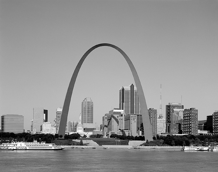 Saint louis, Skyline, Gateway arch, Mississippi-joen, arkkitehtuuri, Maamerkki, Kaupunkikuva