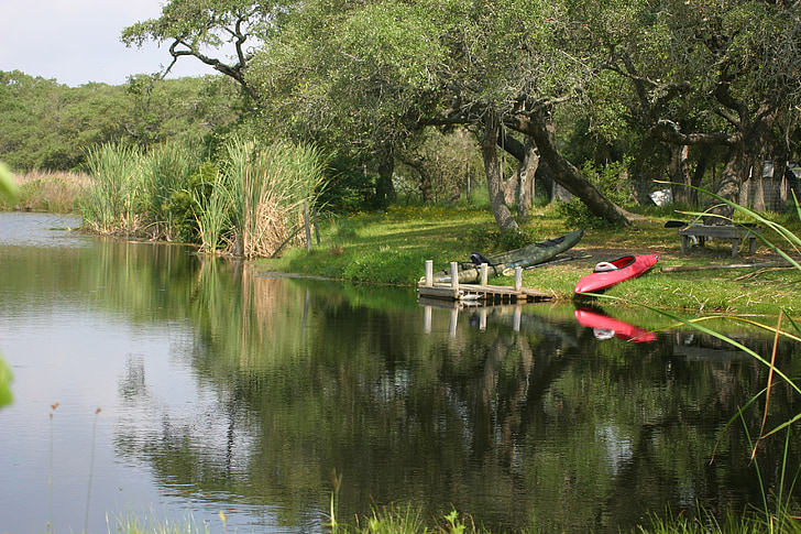 kanoe, jazero, pokojný, loďou, kajak, Rekreácia, reflexie