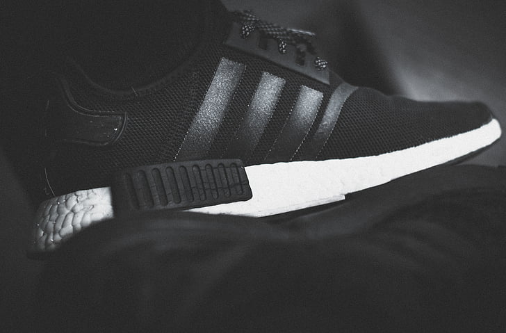 adidas, black-and-white, close-up, fashion, nmd, shoe, sneakers