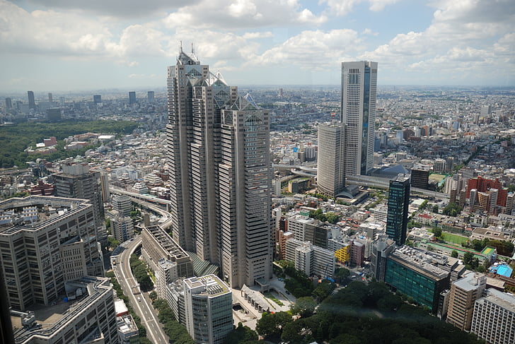 město, budova, mrakodrap, Japonsko, Tokio, Shinjuku, městský