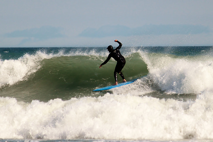 surfer, daska za surfanje, udaranje mora o obalu, surfanje, slobodno vrijeme, vještina, plaža