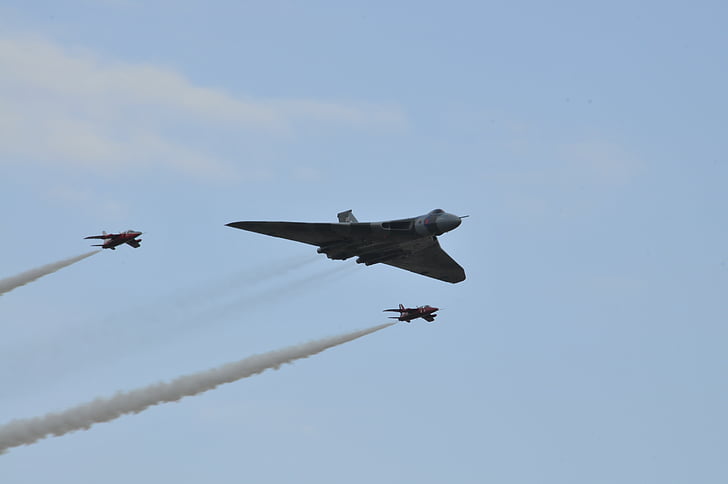 Duxford, Airshow, England, plan, flyg, militära, fighter