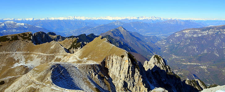 bergen, landskap, Alperna, Italien, Adamello, snö, Mountain