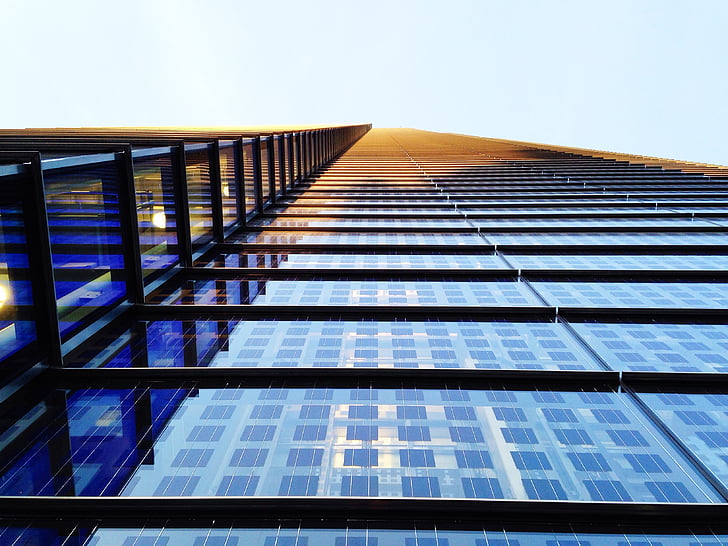 architecture, building, high-rise, low angle shot, perspective, windows, technology