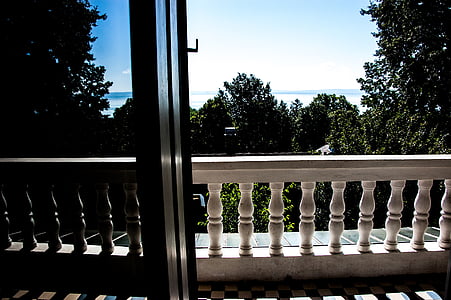 terrassa, veure, casa, l'estiu, edifici, relaxar-se, natural