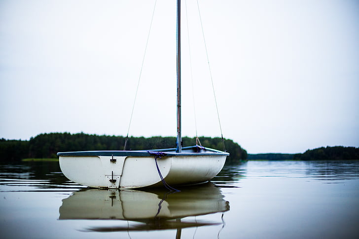 boat, sailboat, lake, water, nature, sail, sailing
