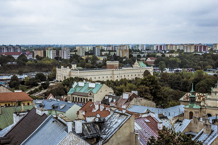 uitzicht over de stad, Lublin, Toerisme, Polen, het platform, monument, Panorama