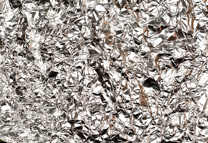 aluminum foil, alu, hell, crumpled, used, texture, background