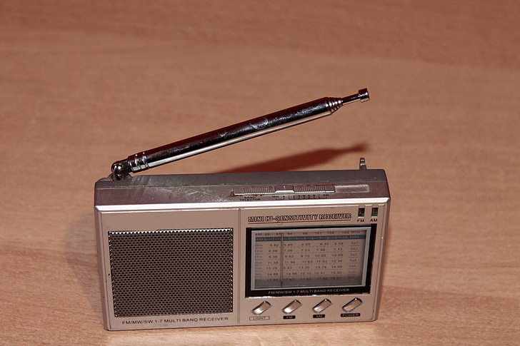 radio, retro, silver, transistor radio