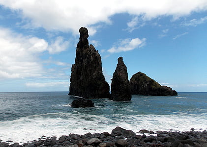 sea, island, atlantic, rock, cliff, ocean, wave
