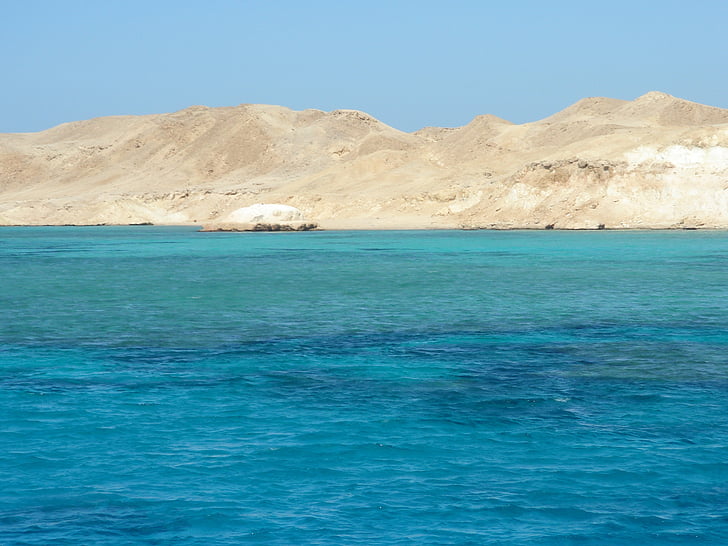 sjøen, Egypt, solen, natur, øya, blå, avslapning