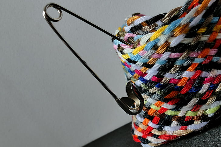 thread, yarn, sewing thread, safety pin, sew, fabric, needle