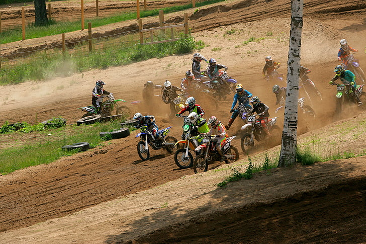 Motocross, špina na bicykli, závodné, Dirt, motorka, rýchlosť, motocykel