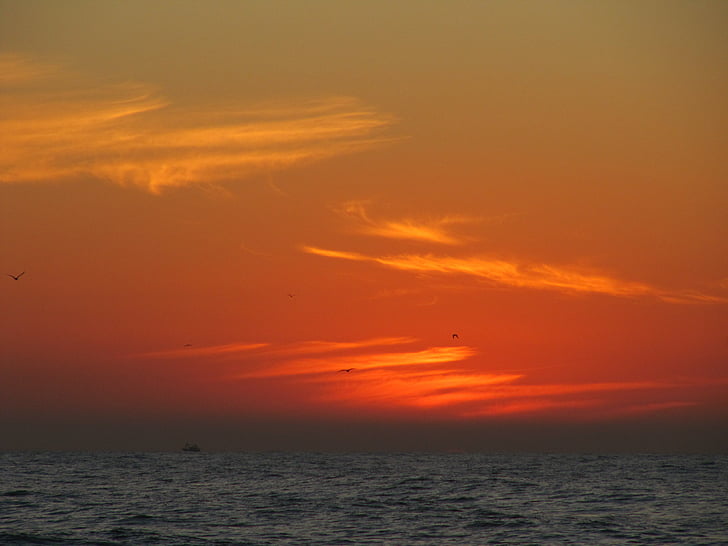 solnedgang, sjøen, Afterglow, hav, humør