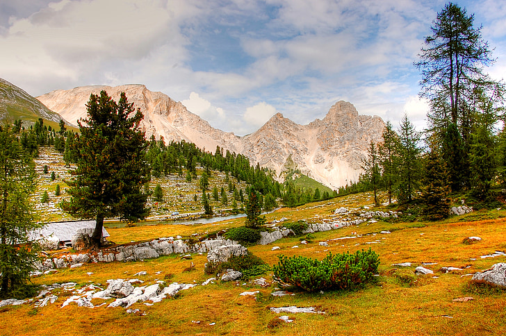 Dolomitas, fanes, montañas, paisaje, roca, Alpine, paisaje de montaña