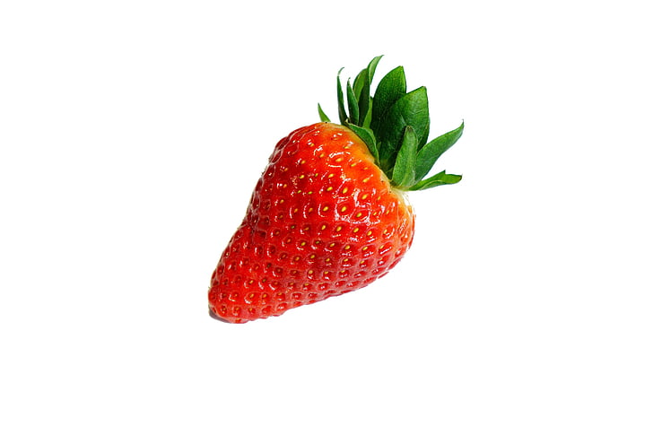close-up, mad, frugt, rød, jordbær