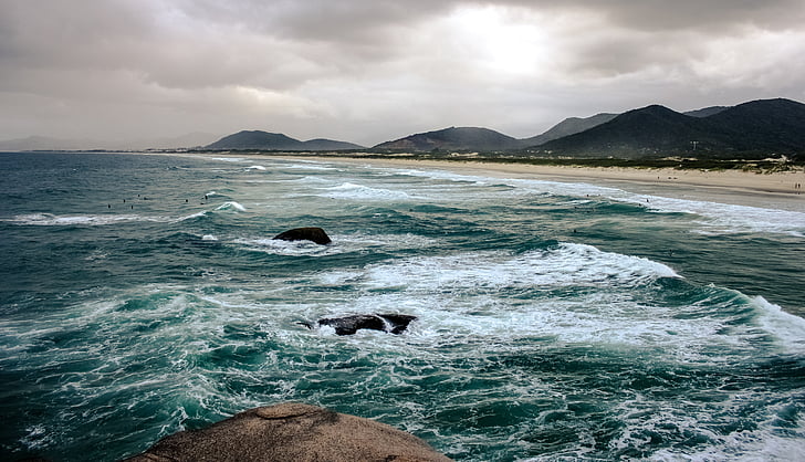 Bãi biển, Florianópolis, tôi à?, cơn bão, Bra-xin, Catarina, du lịch