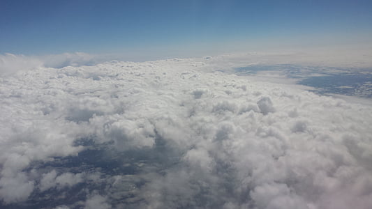 nuvole, cielo, blu, sopra le nuvole, aria, aereo, volo