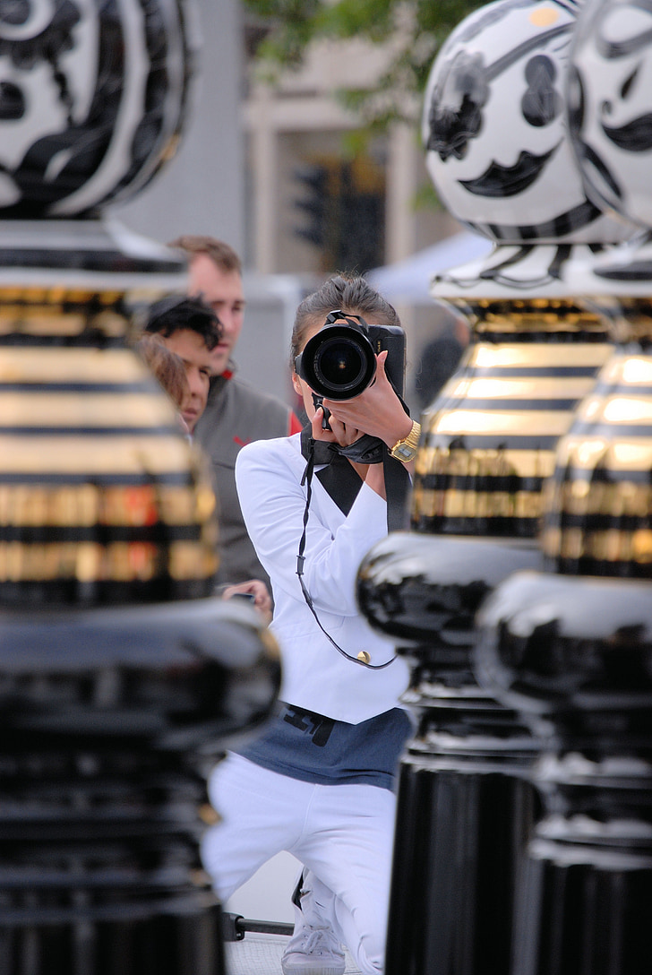 fotografo, Trafalgar square, scacchi, nero, bianco, strategia, fotocamera - attrezzature fotografiche