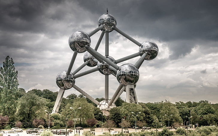 Brussel, Atomium, vartegn, Atom monument, Belgien