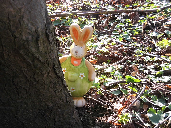 Hare, påske, træ, figur, Log