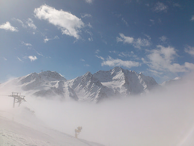 Inverno, desportos de inverno, Sölden, geleira, Tiefenbach glaciar, snowboard, esqui