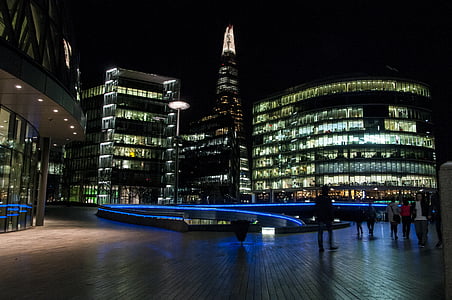 skår, nat, City, London, arkitektur, England, UK
