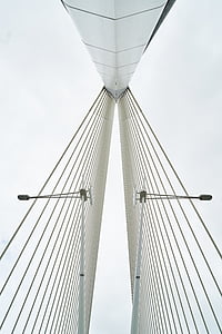 γέφυρα, σύγχρονη, χάλυβα, Δανιήλ, λευκό, γεωμετρικά σχήματα, Σχεδιασμός
