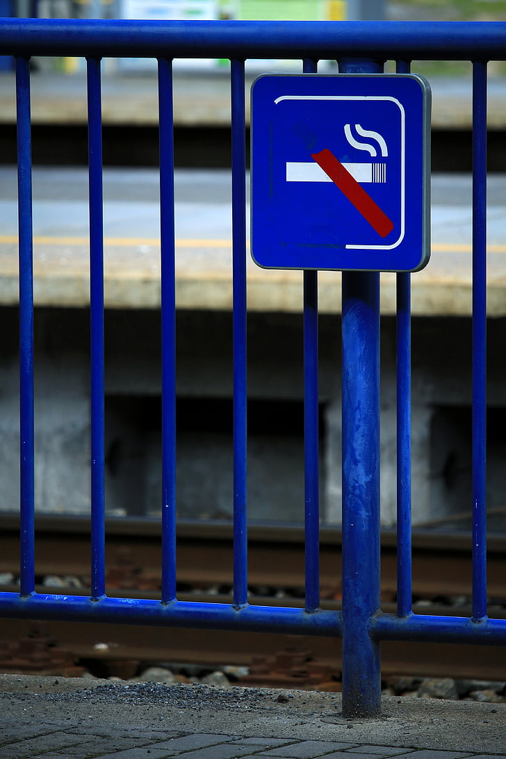 non smoking, platform, protection of non-smokers, blue, shield, sign