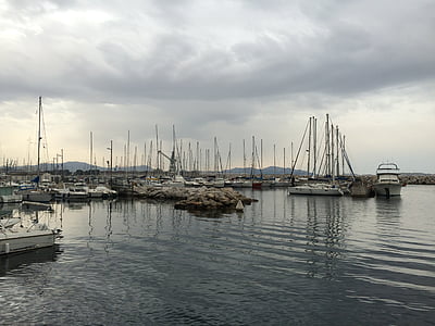 λιμάνι, στη θάλασσα, Πλωτά καταλύματα, Γαλλία, Μεσόγειος θάλασσα