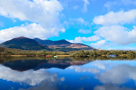 Lake, paadid, loodus, Iirimaa, Travel, puhkus, taevas