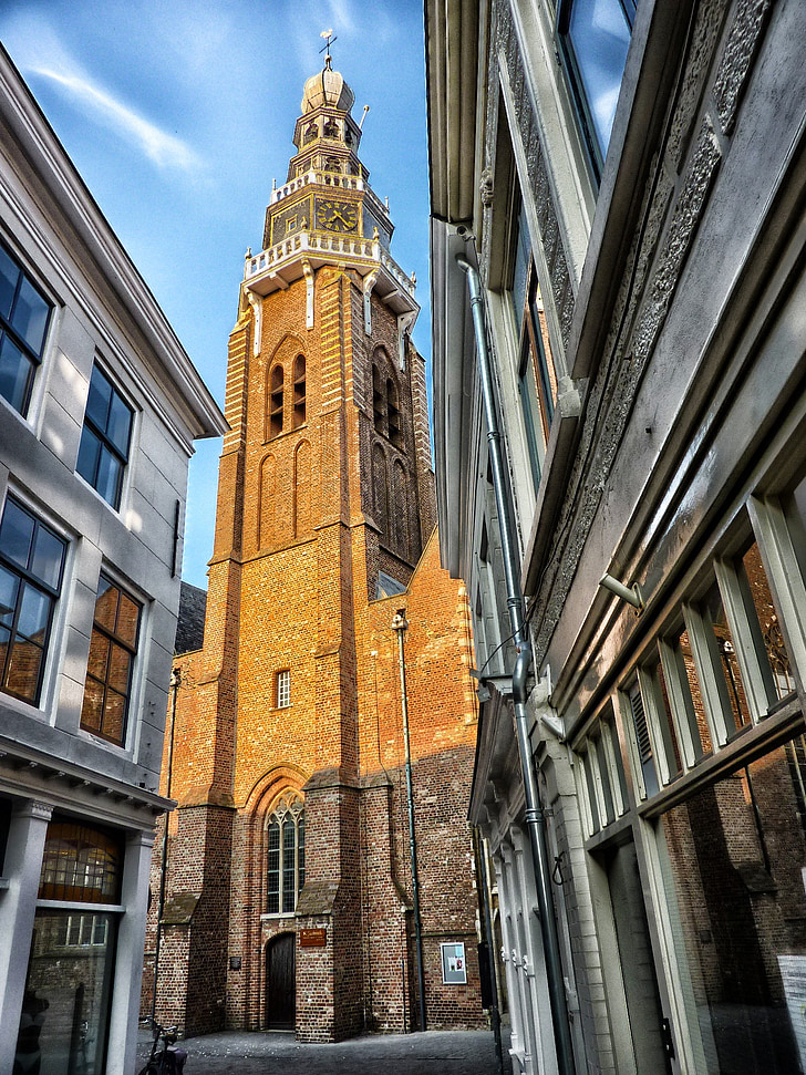 Vlissingen, Nizozemsko, město, budovy, městská radnice, věž, městský