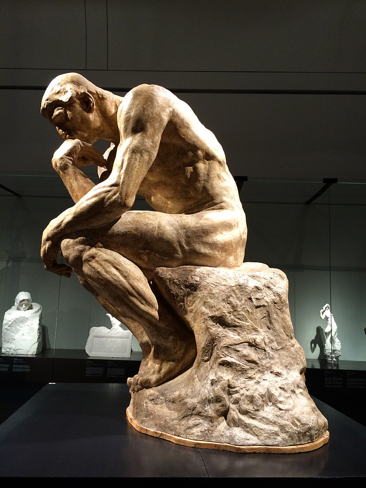 Auguste rodin, skulptur, tænker, kunstudstilling, kunstudstilling, metal, Museum