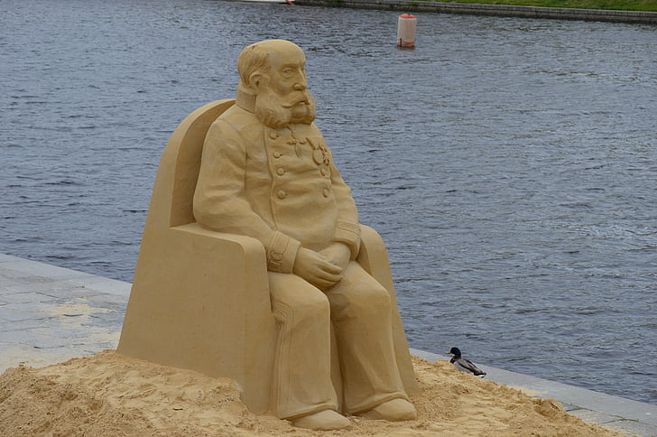 statuen, sand, sand skulpturer, kunstverk