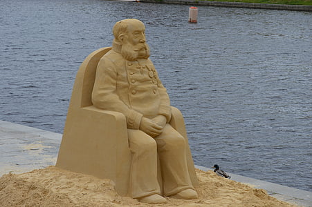 Statua, sabbia, sculture di sabbia, opera d'arte