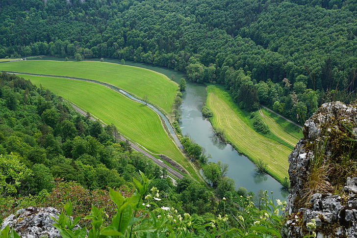 Dunărea, natura, rock, peisaj, Râul, apa, Germania