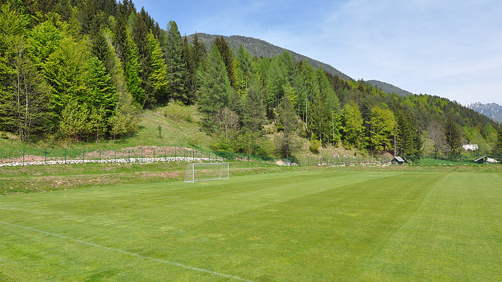 futbol, camp de futbol, verd, herba