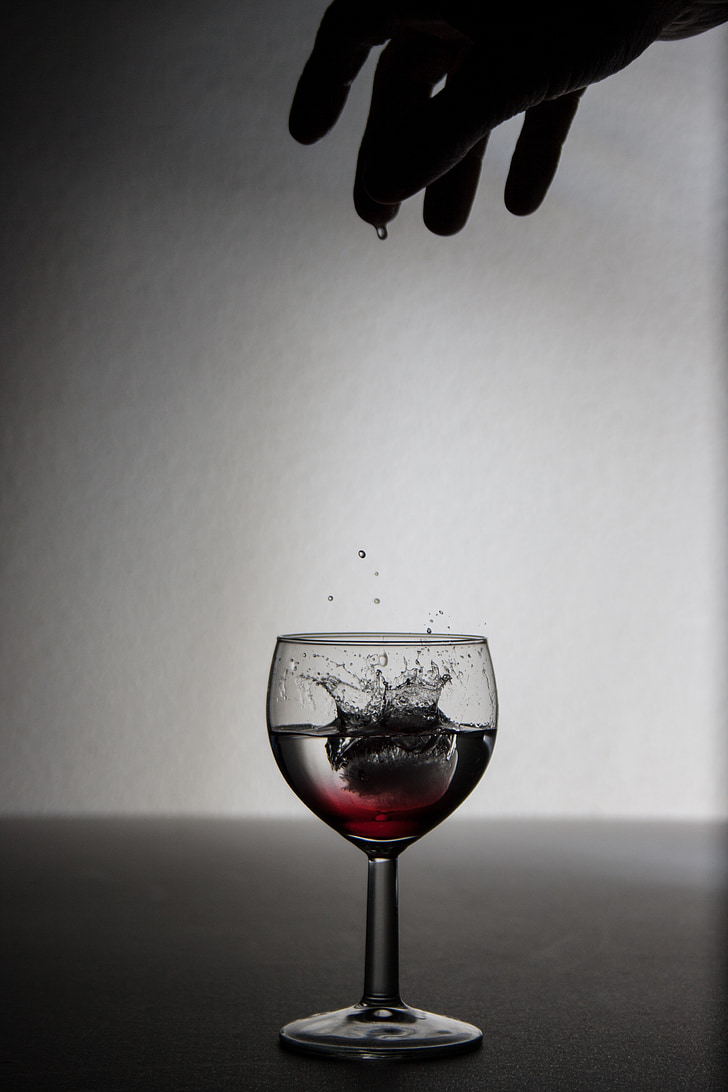 geriamojo, vyno taurė, ledo, Marijus, ranka, stiklo