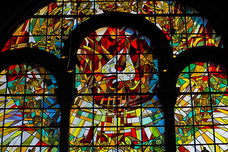 l'església, finestra de l'església, finestra, brillen, color, vidre, vidrieres